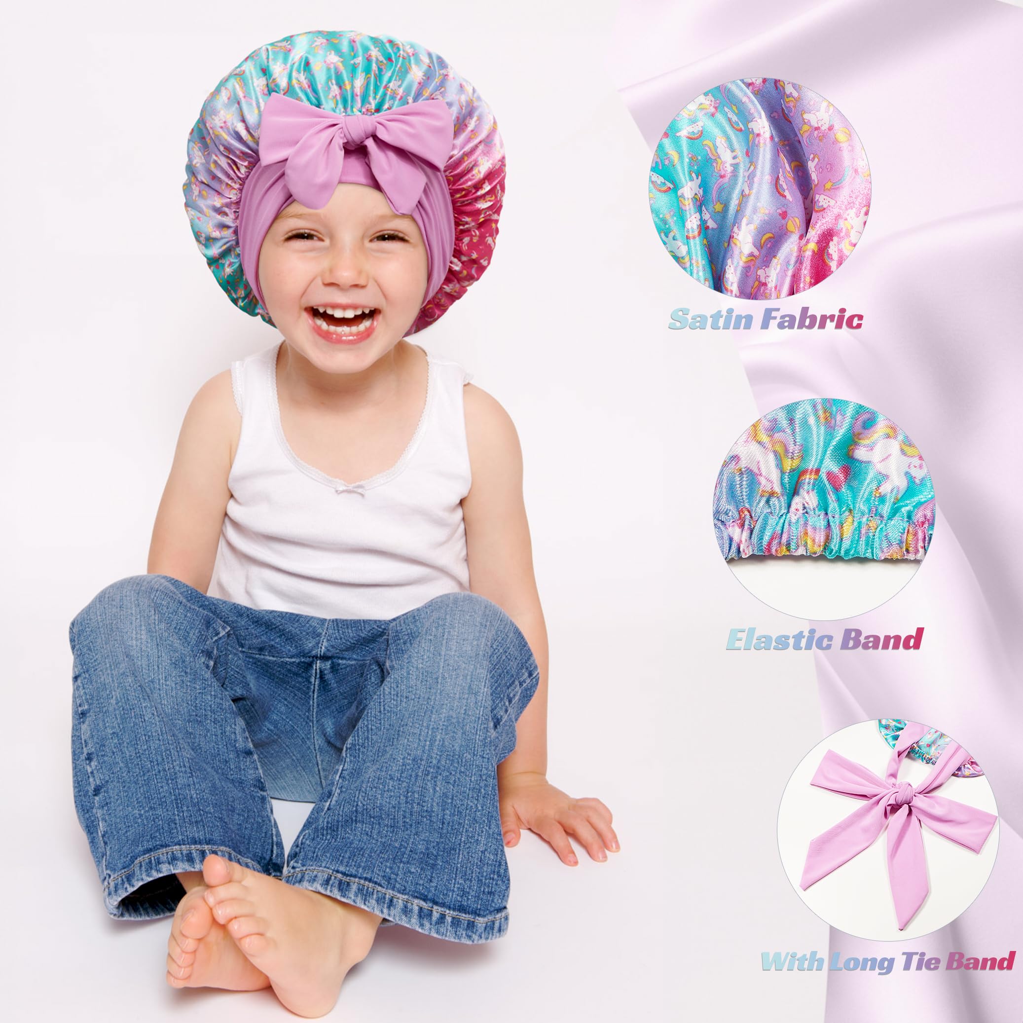 Back view of the double-layered choshion hair bonnet illustrating ample space for braids and natural textures.