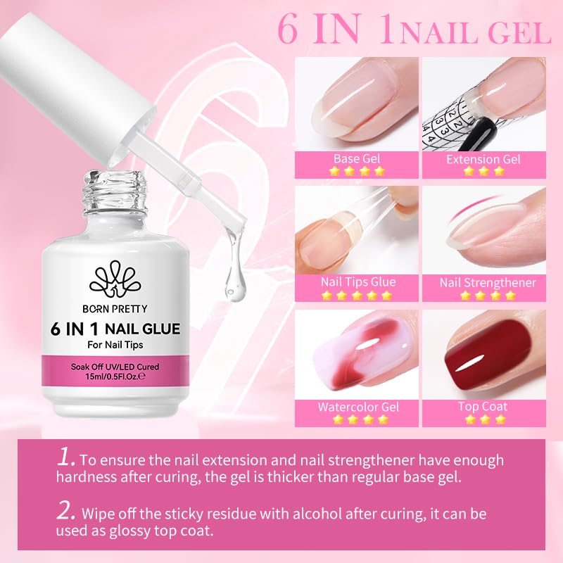 Born Pretty nail adhesive gel application on press on nails