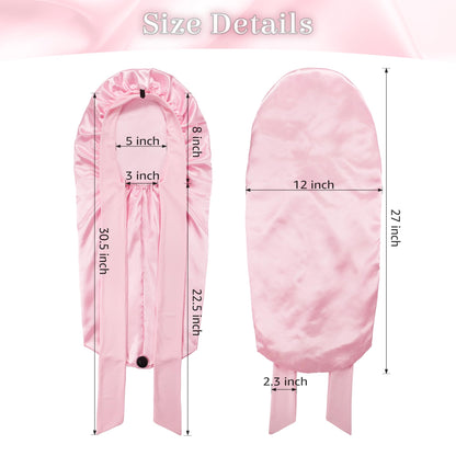 ROYBENS satin hair wrap being tied securely around the forehead to prevent slipping during sleep.