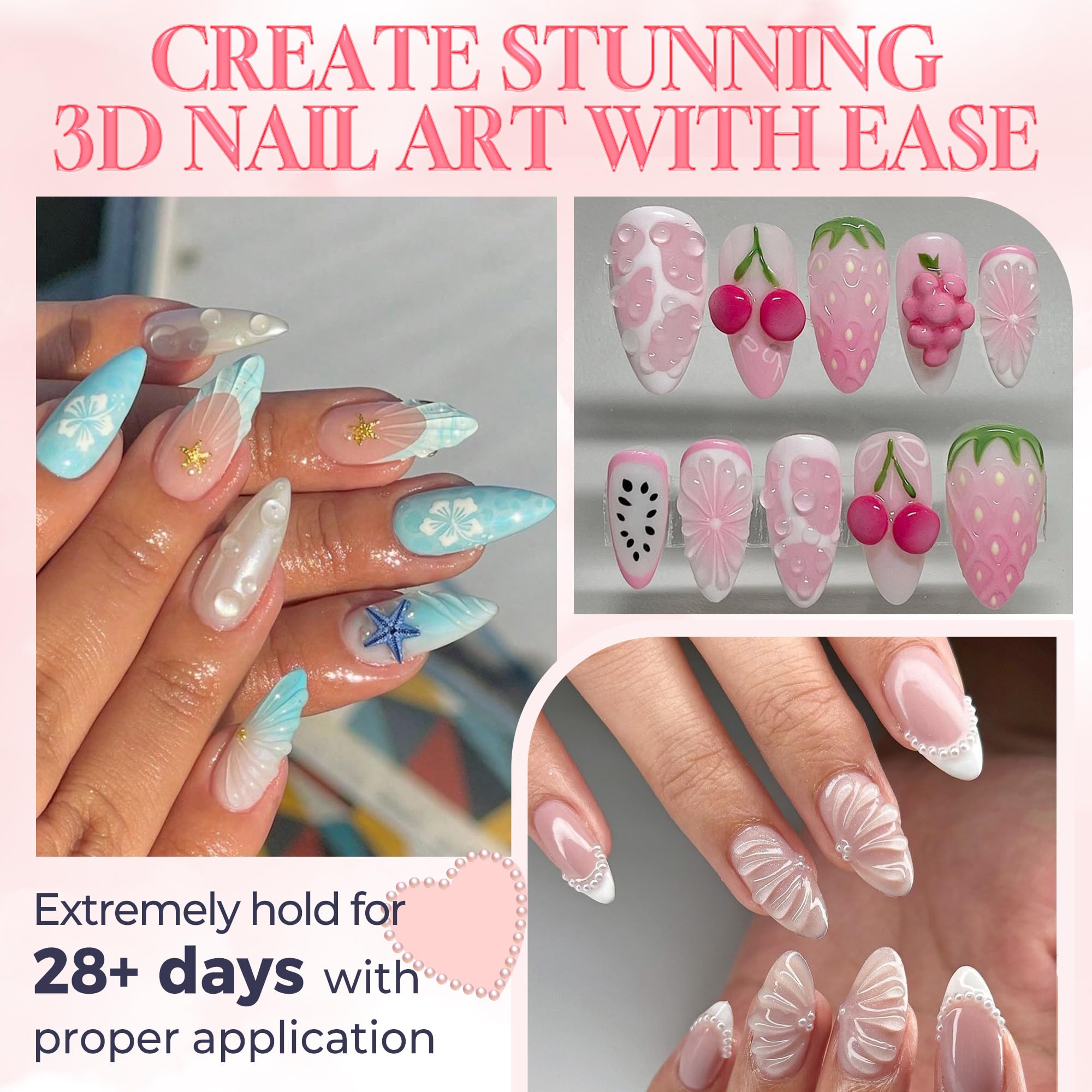 Luckyfairy 4 in 1 sculpting gel for DIY 3D nail art