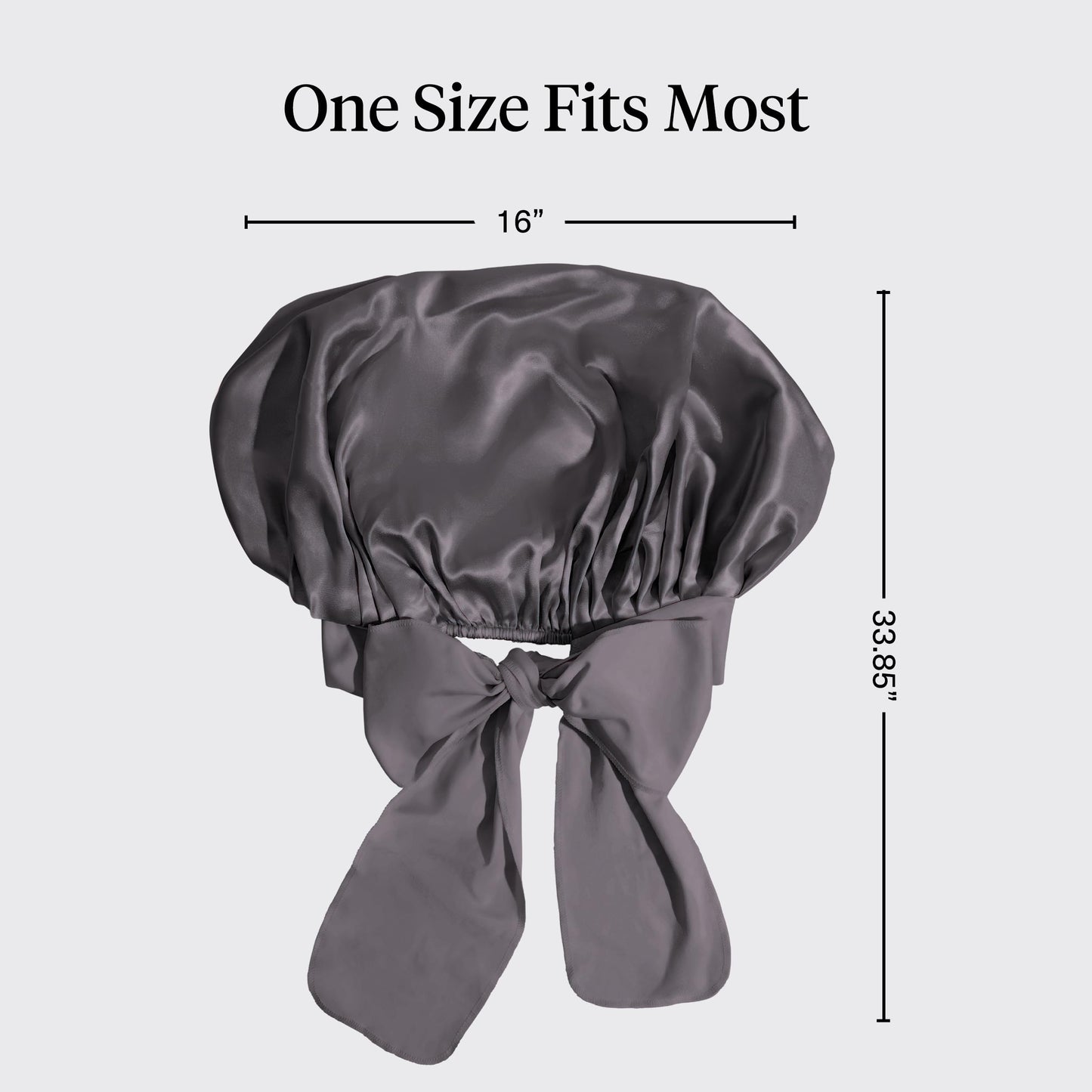 Charcoal extra large sleeping bonnet texture and elastic band detail