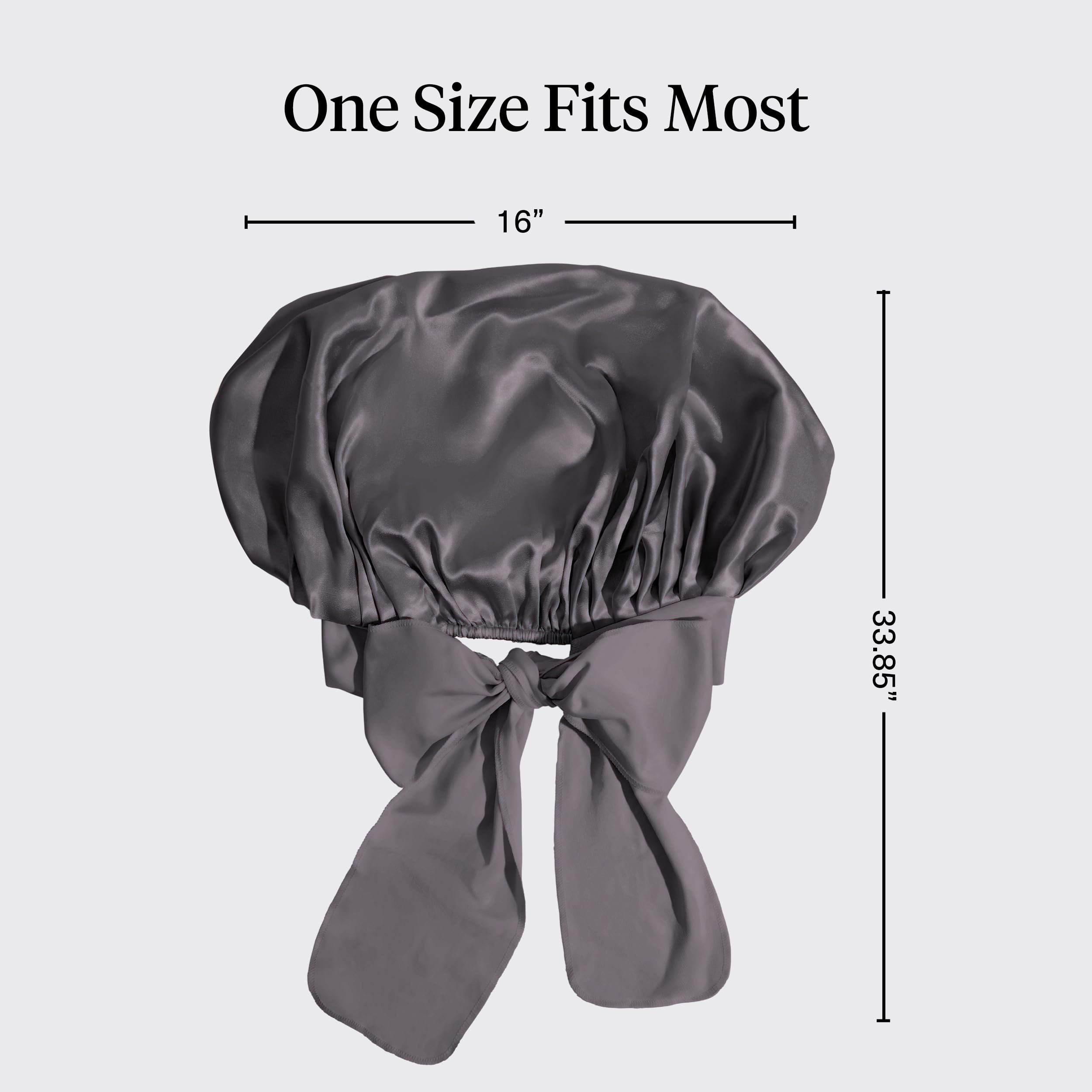 Charcoal extra large sleeping bonnet texture and elastic band detail