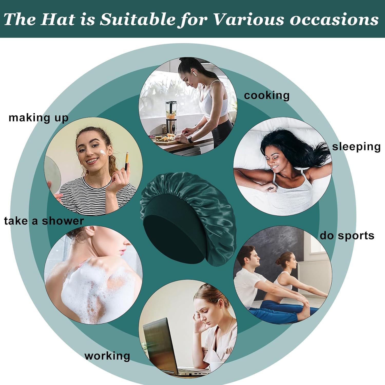 Multipurpose shower cap and night sleep wrap for men and women