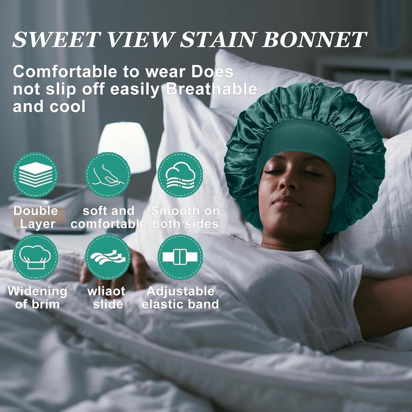 Authentic USA imported satin head wrap packaging layout
