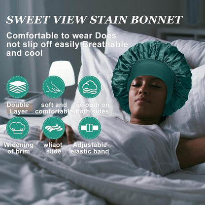 Authentic USA imported satin head wrap packaging layout