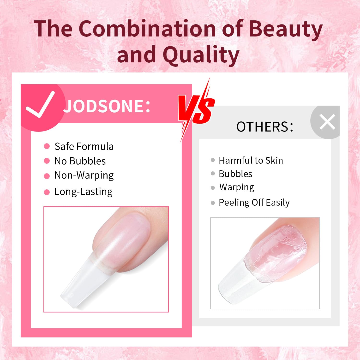 Professional nail art created using Jodsone 30g rhinestone gel