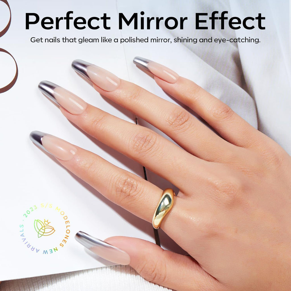 Modelones nail glue applied for securing 3D gems and crystals