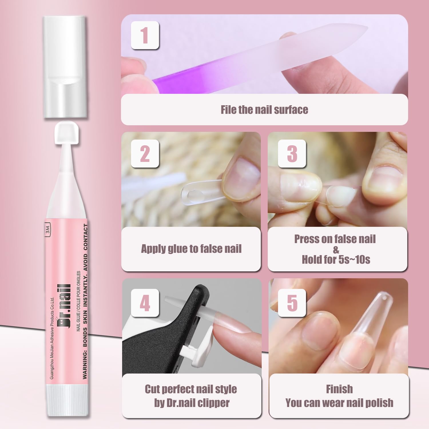 Dr.Nail fast drying glue for acrylic press on nails