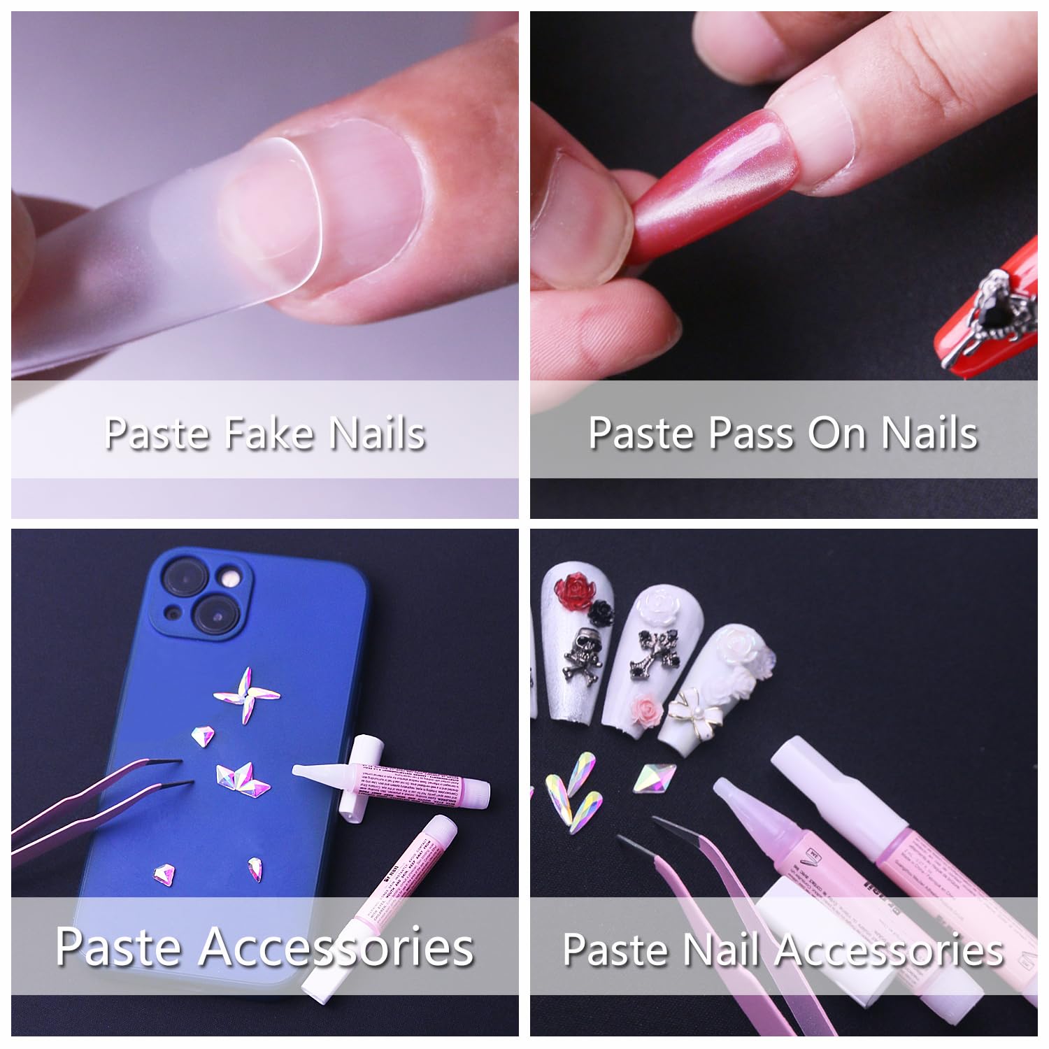 Professional nail glue set for artificial nail art