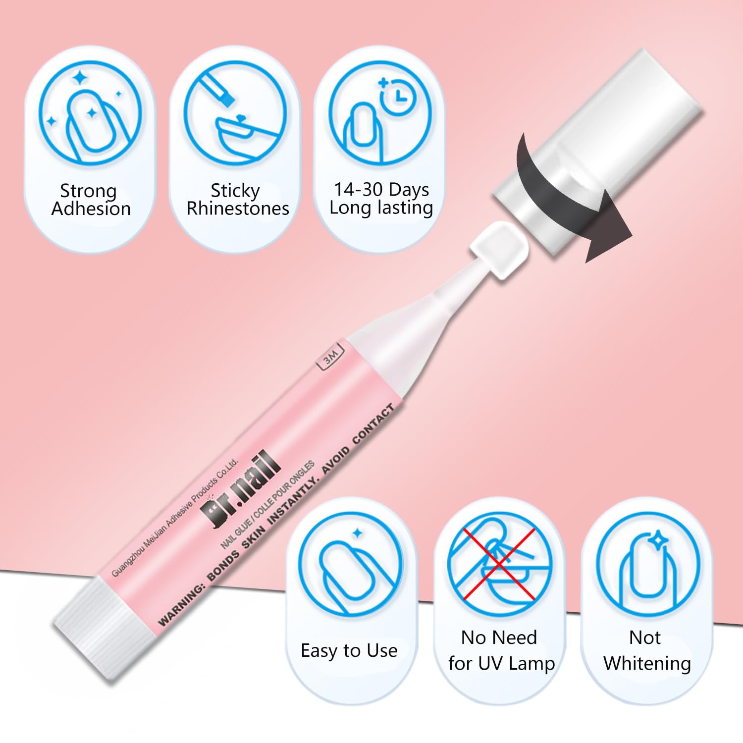 Dr.Nail 0.07 Ounce adhesive tubes in packaging
