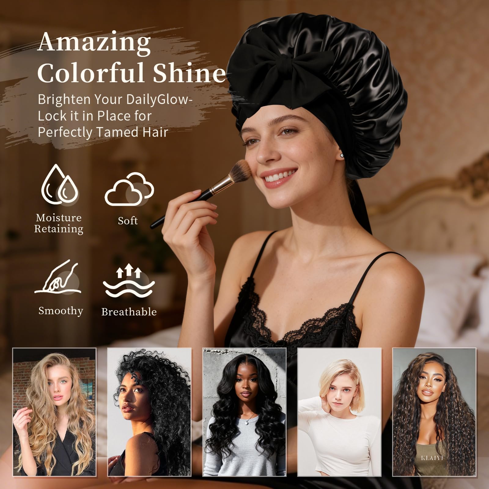 Comfortable hair wrap bonnet for women with protective hairstyles