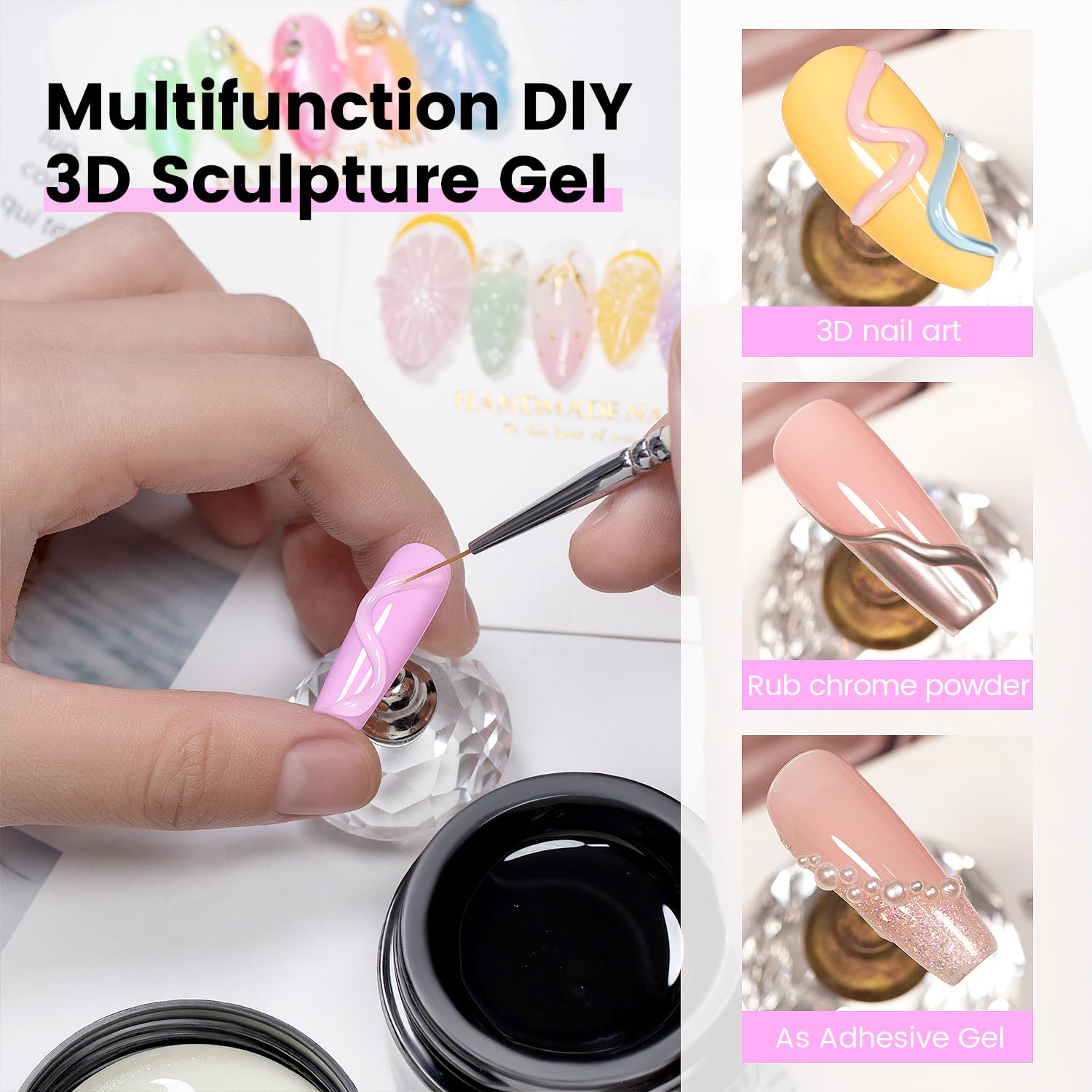 Rarjsm 8 milliliter clear gel polish bottle