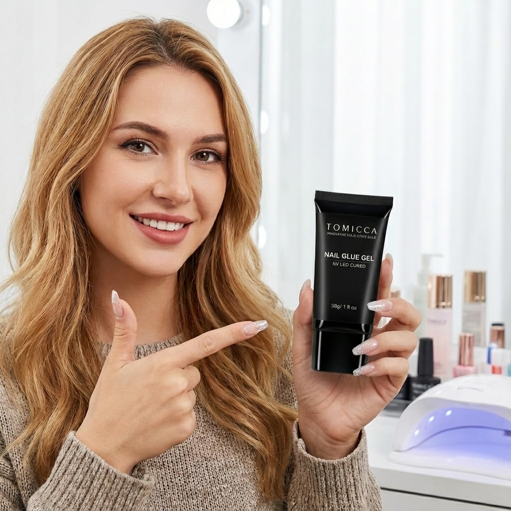 Tomicca nail glue gel texture and brush application