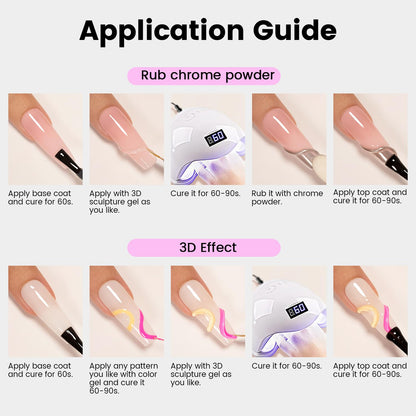 Instructions for using Rarjsm 3d sculpting gel under lamp