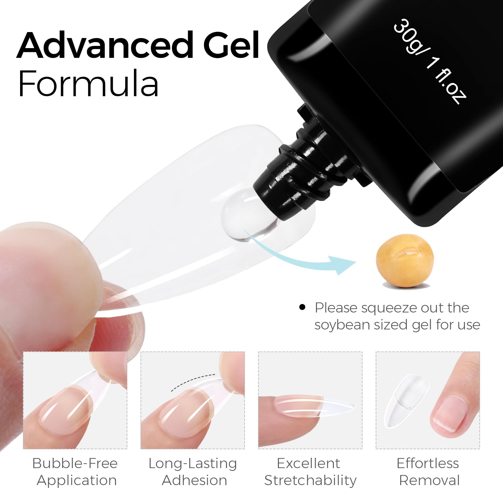 Tomicca gel glue curing under UV nail lamp
