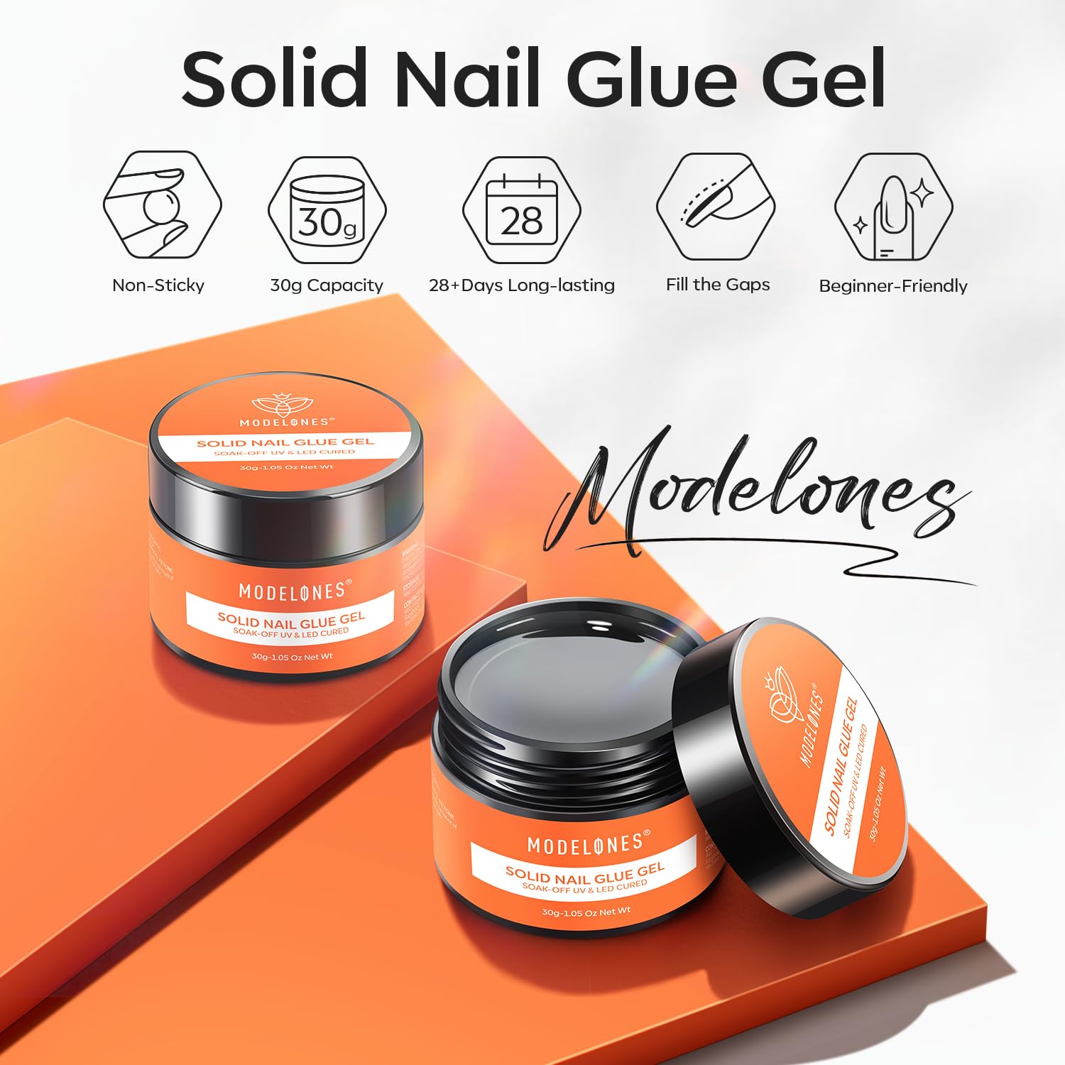 Modelones Solid Nail Glue Gel texture and consistency