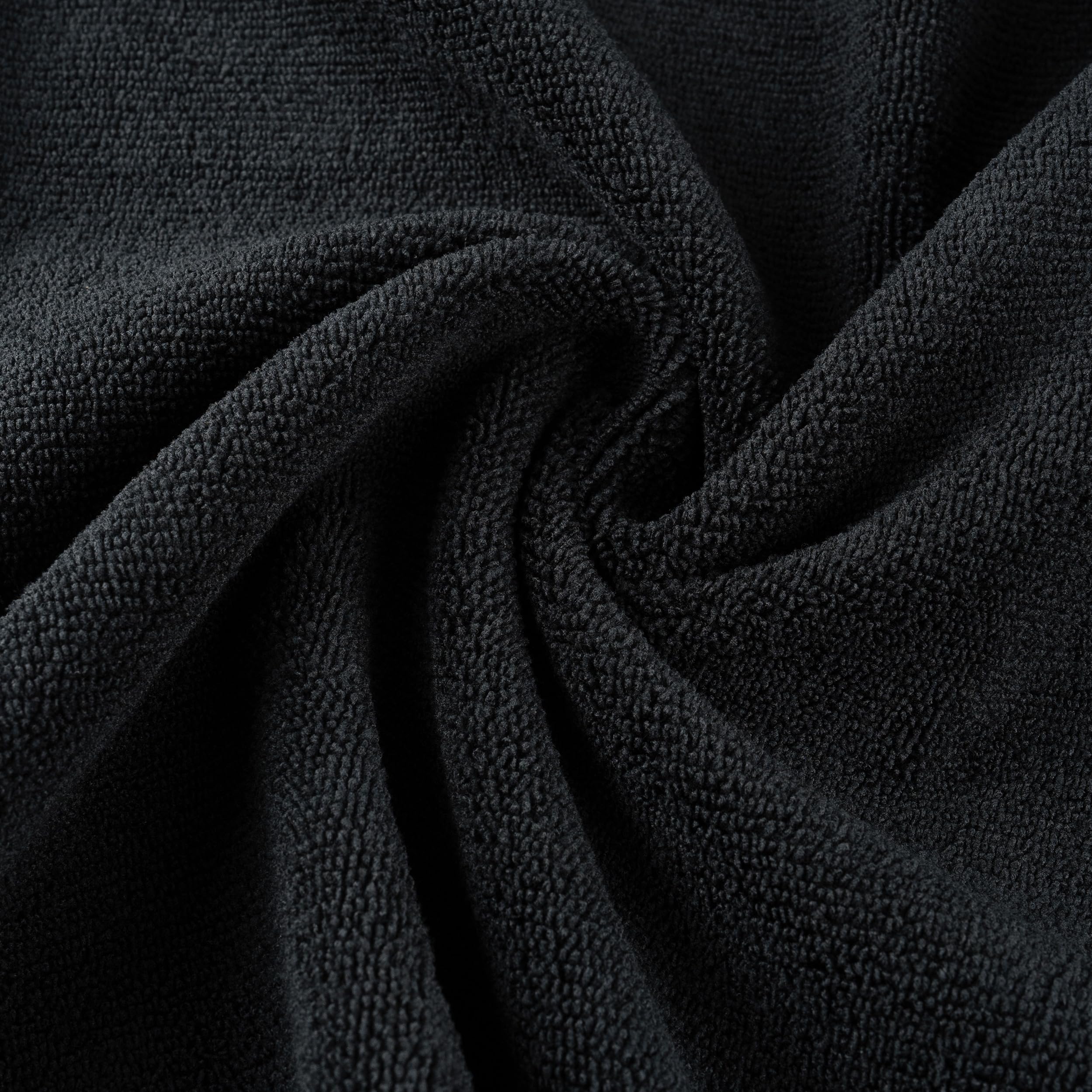 MICROFI premium 340 GSM quick dry hair towels folded neatly