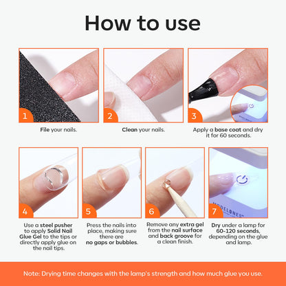 Professional manicure result using Modelones nail glue gel