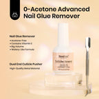 Demonstration of applying press-on nails using ultraviolet light cured adhesive.