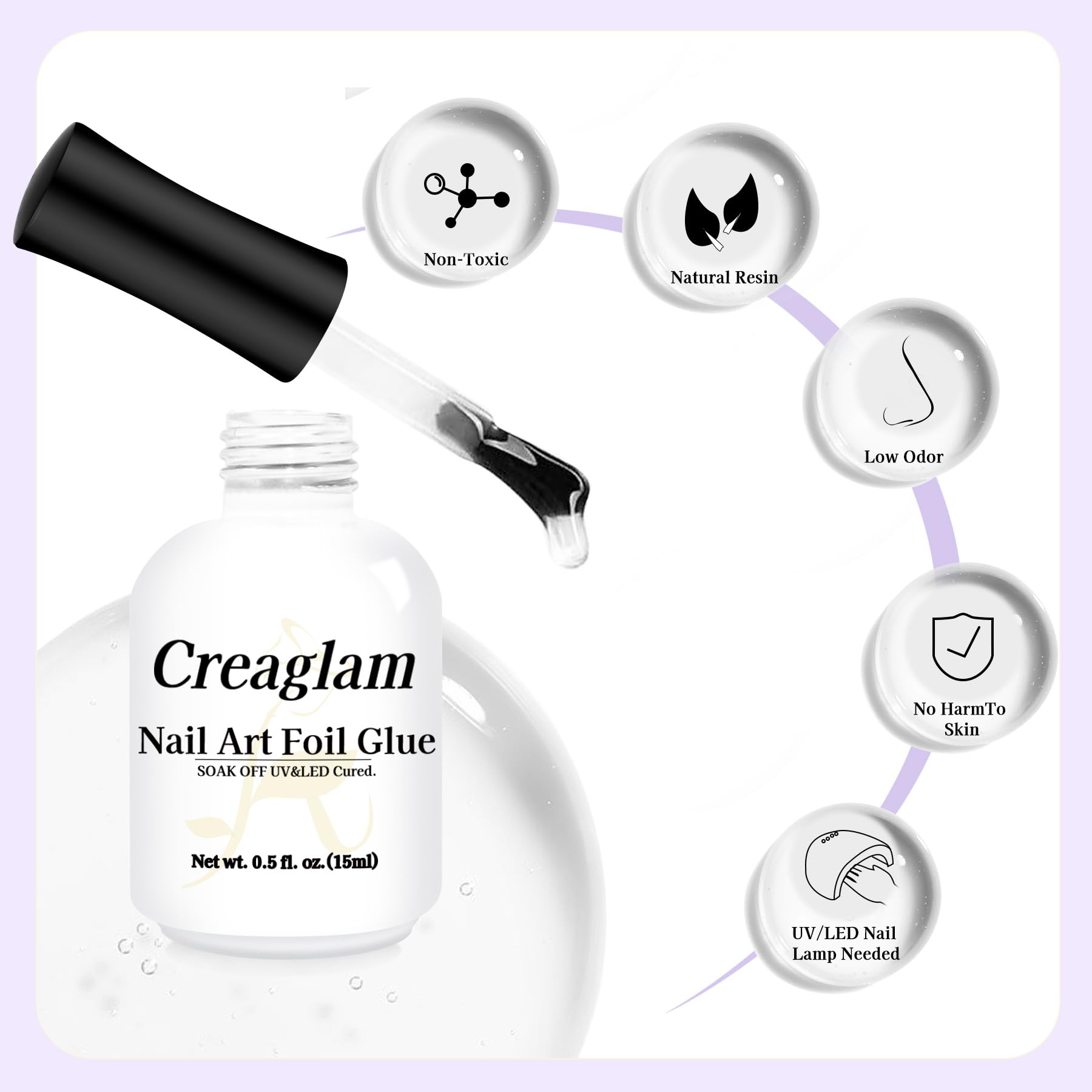 15ml Creaglam nail glue for foil stickers