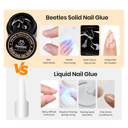 Close up of Beetles gel nail kit box and components