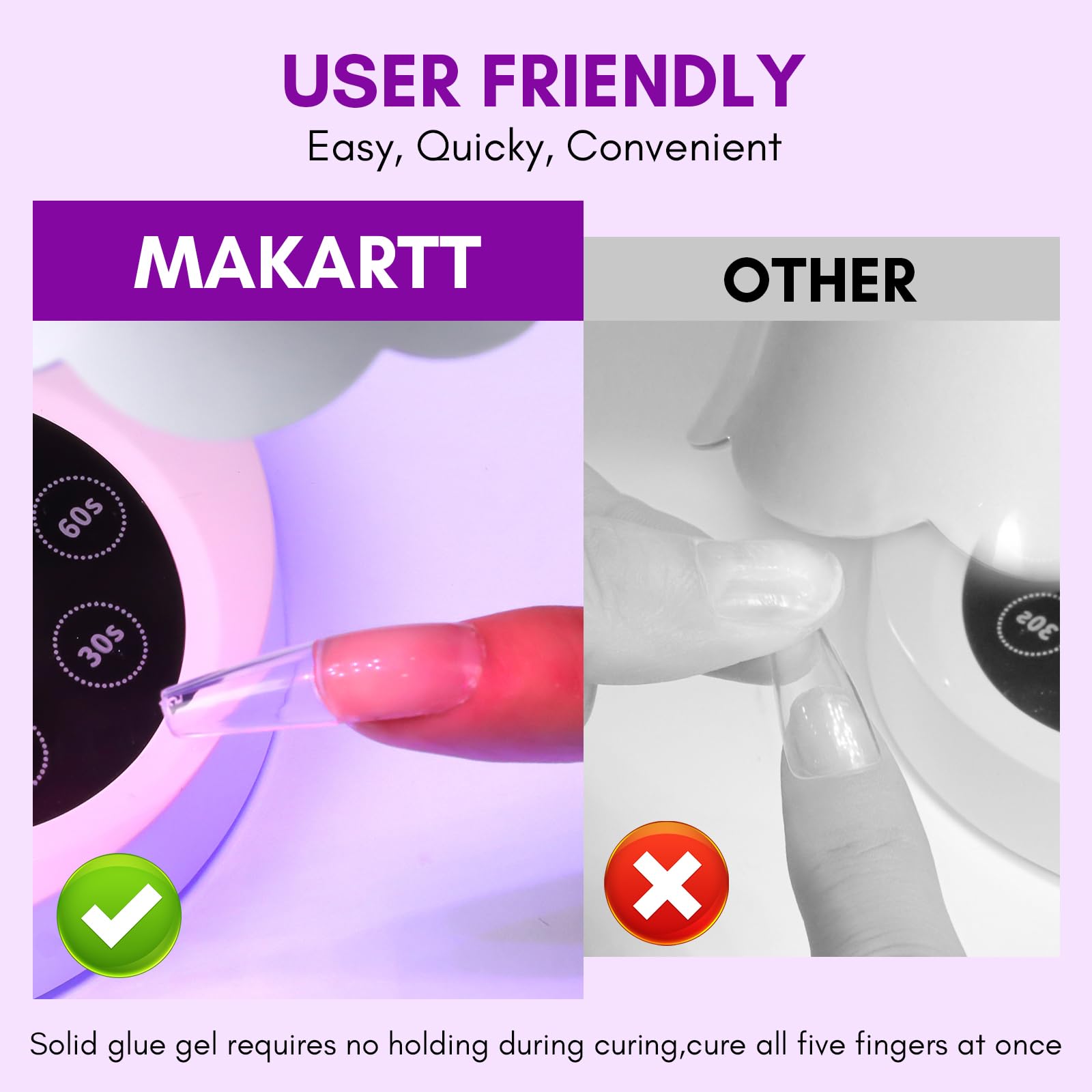 Professional manicure using Makartt solid gel adhesive