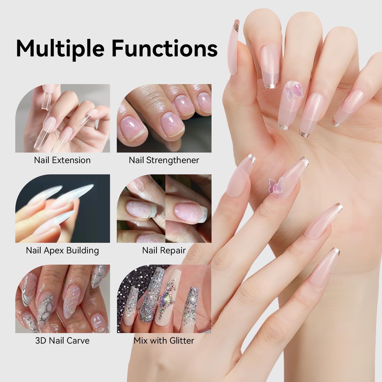 Close up of Makartt hard gel consistency for nail extensions