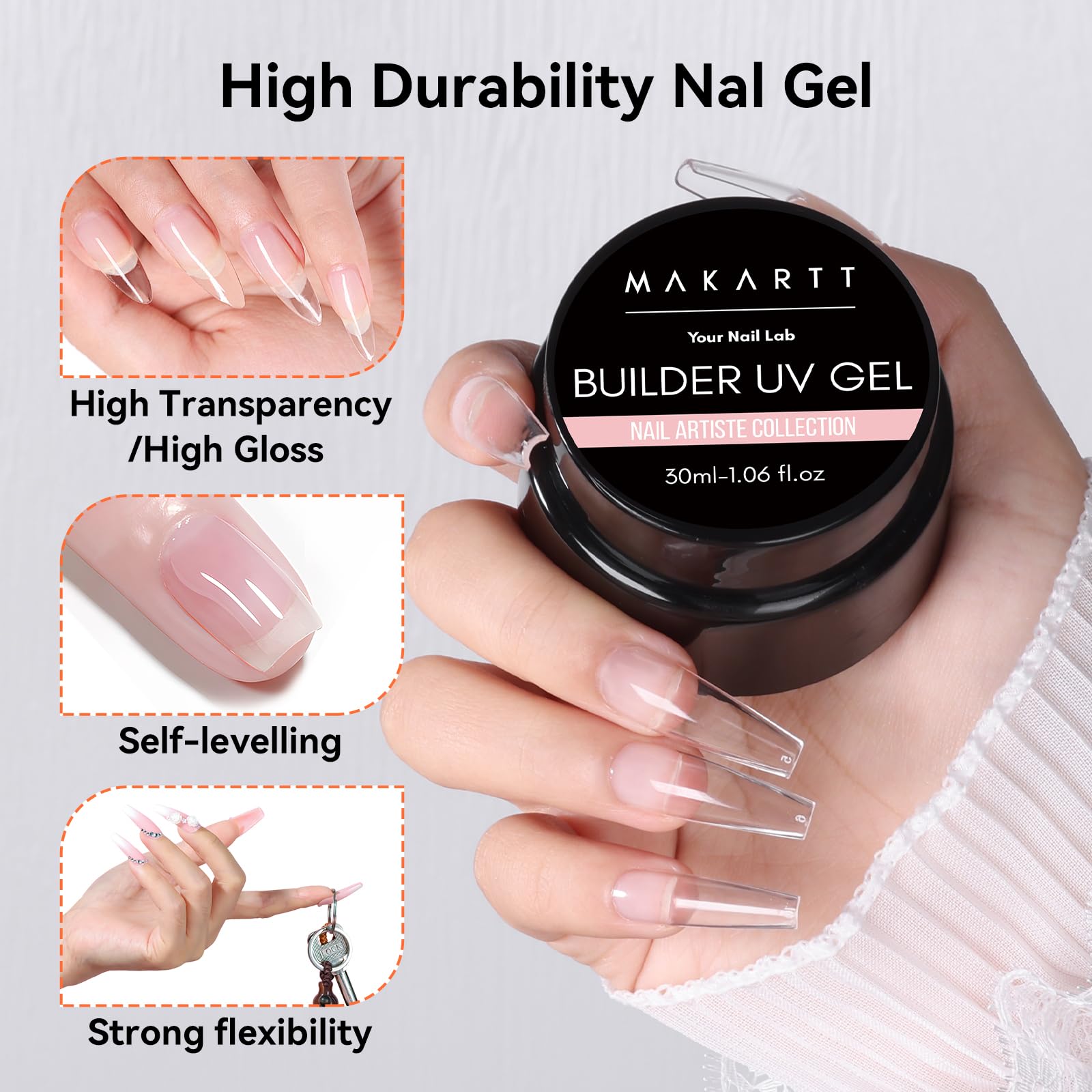 Professional nail enhancement tools included in Makartt kit