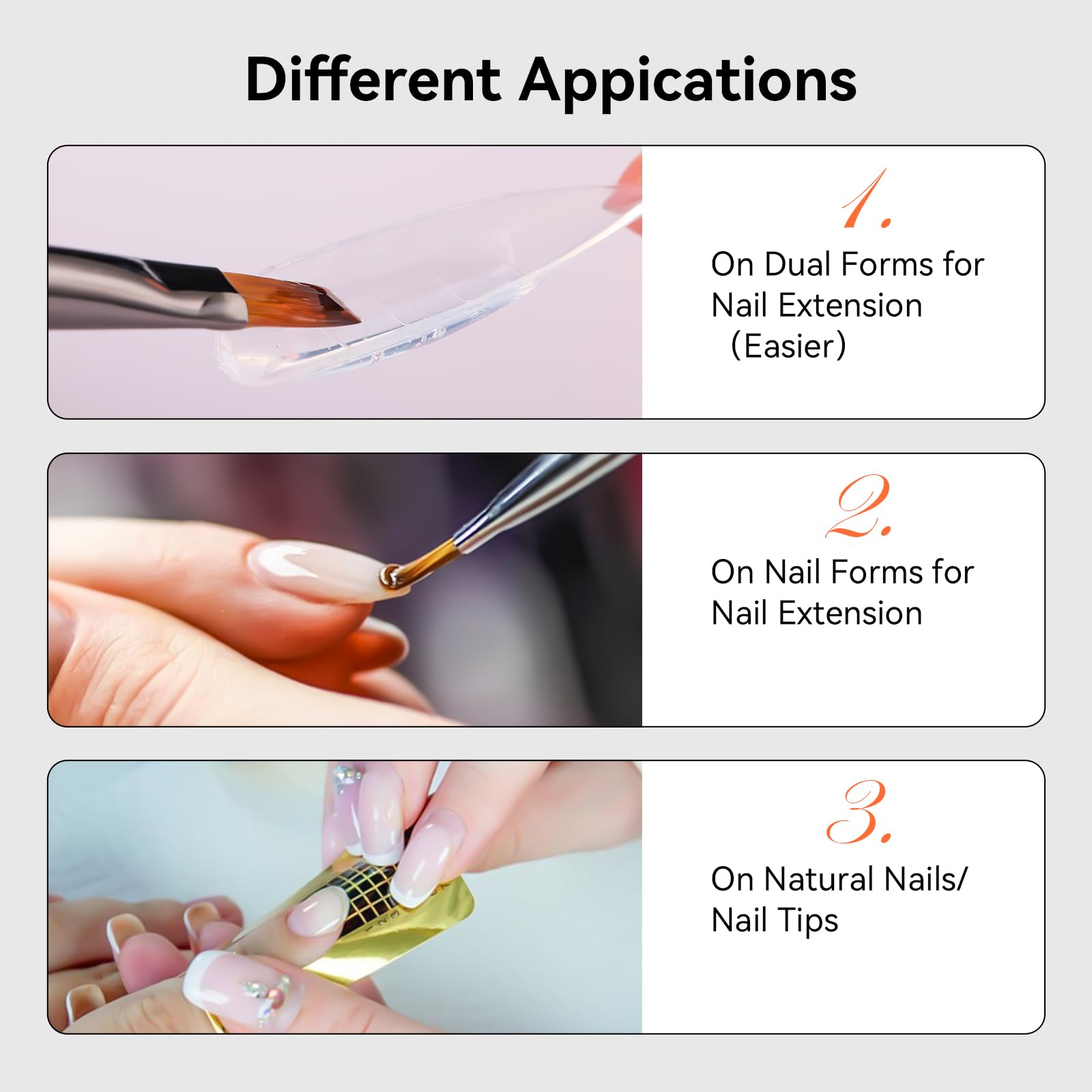 Application of Makartt builder gel using dual forms on hand