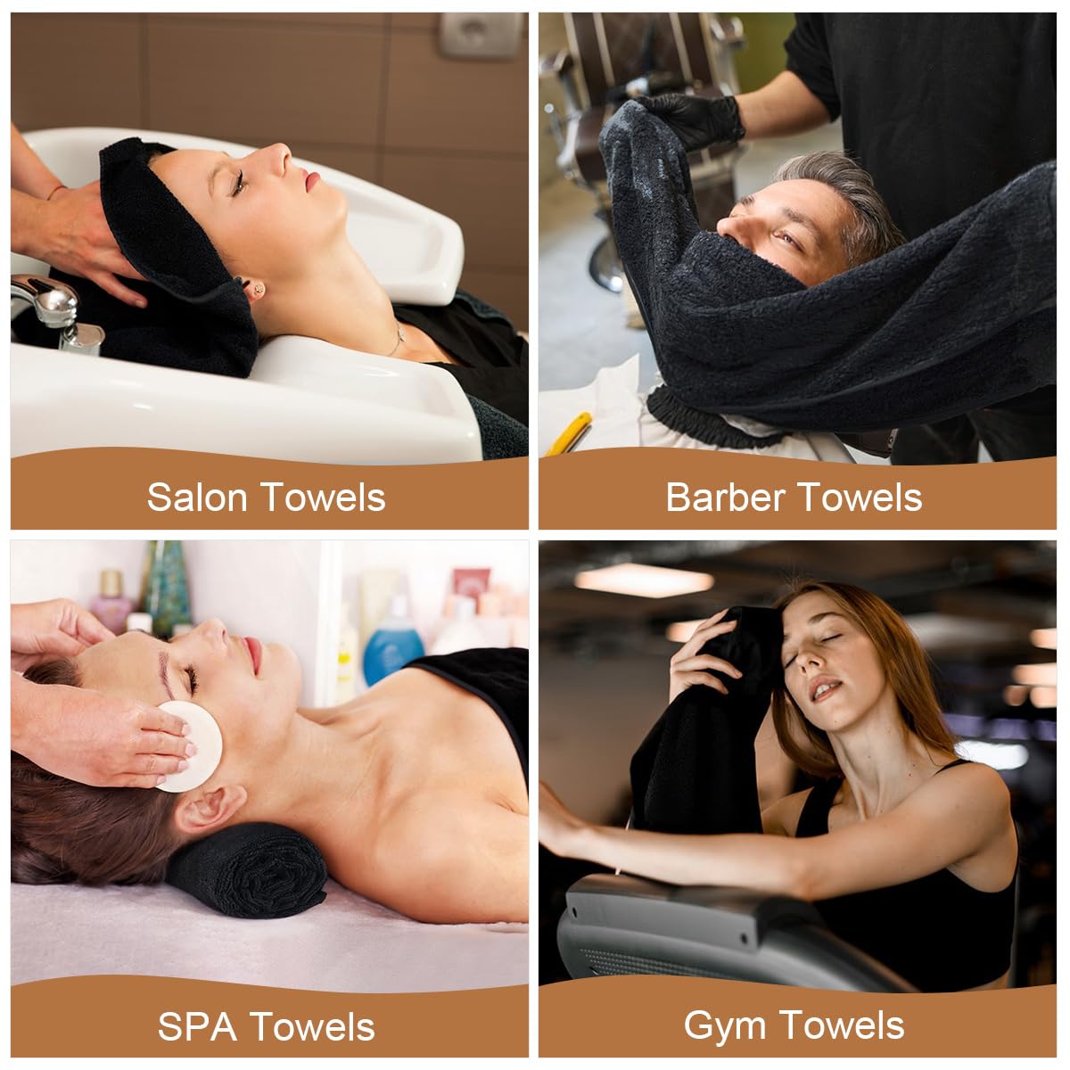 Orighty premium imported microfiber towel being used to blot wet hair gently