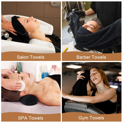 Orighty premium imported microfiber towel being used to blot wet hair gently