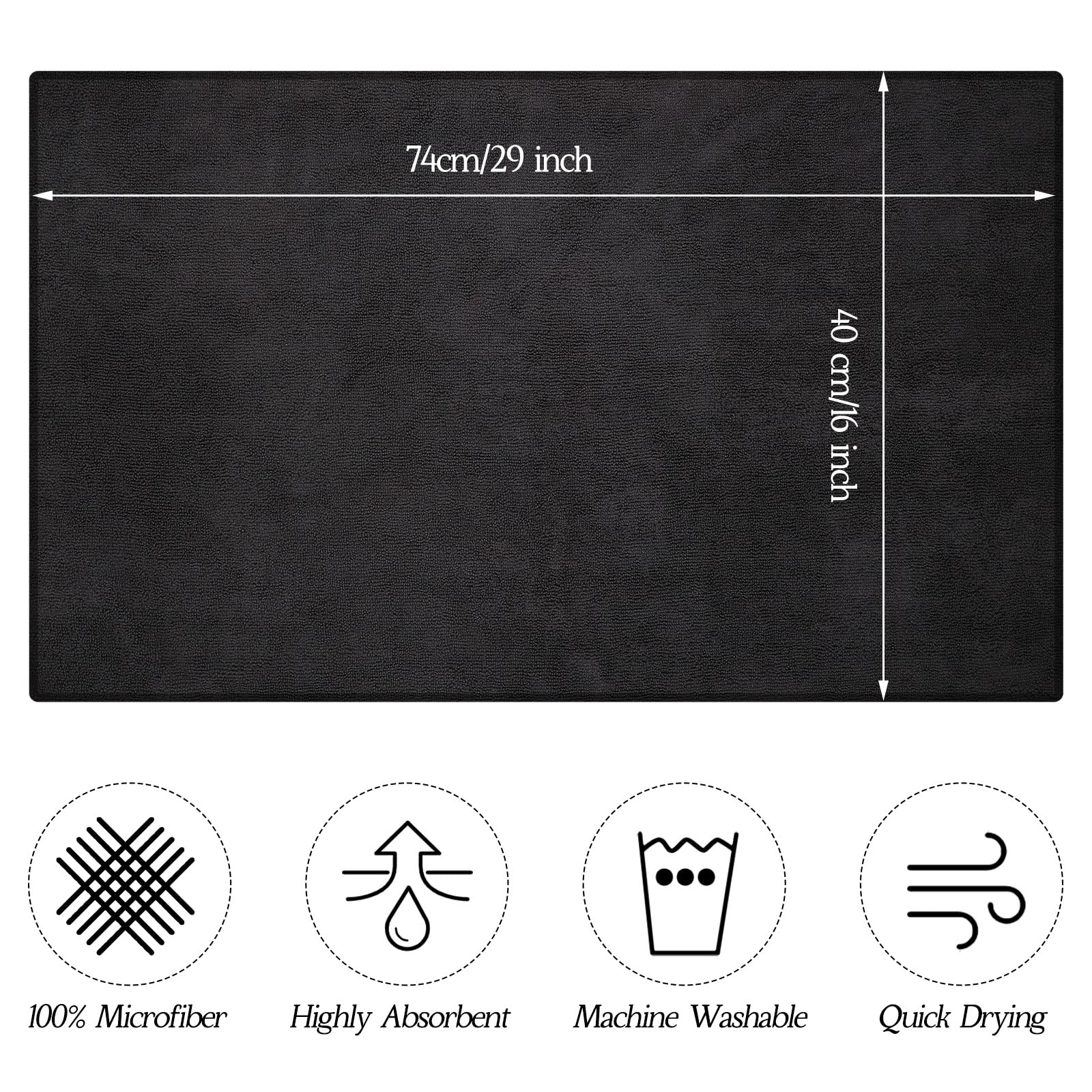Shimeyao 16 by 29 inches barber towel layout demonstrating precise size and rectangular shape.
