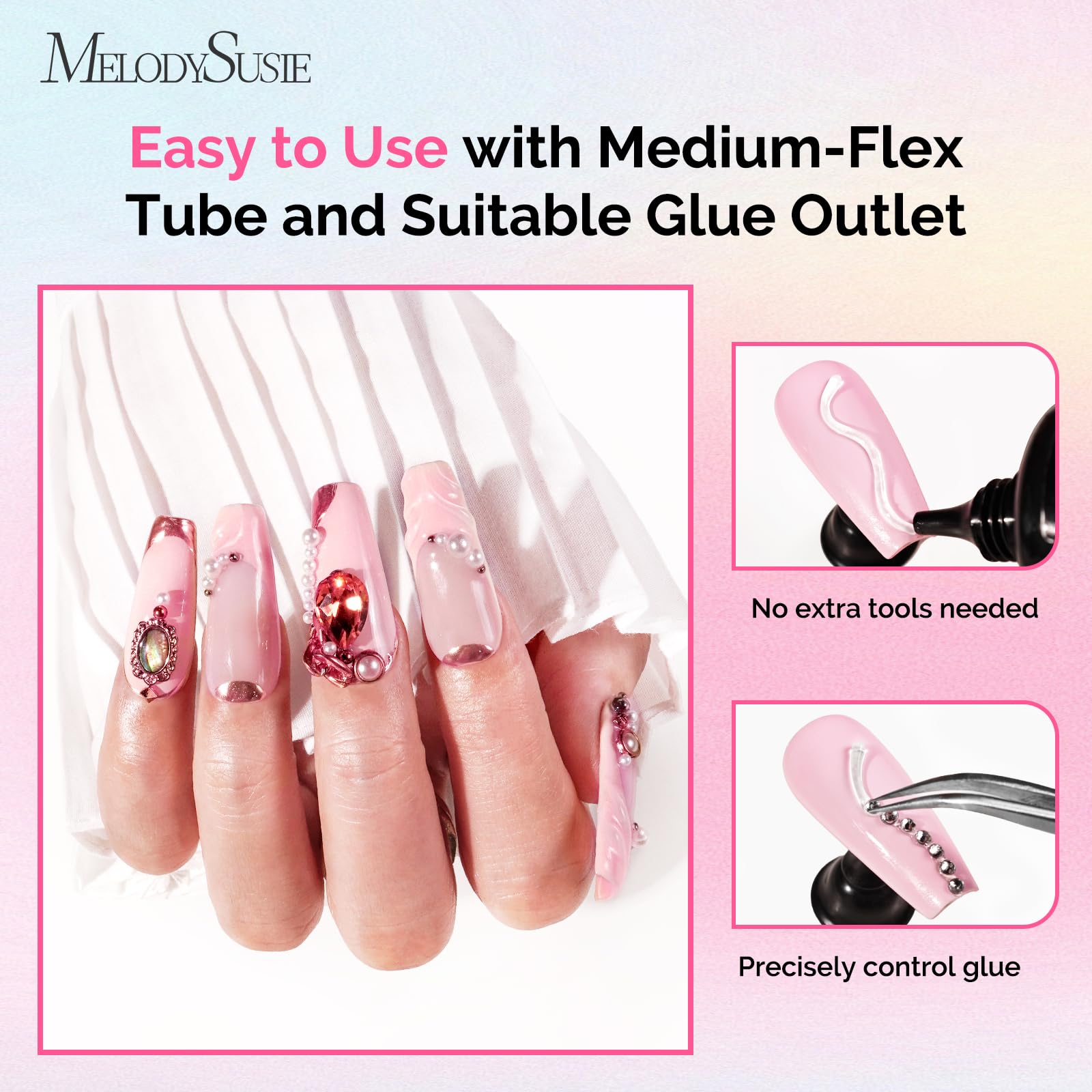 Back side of MelodySusie Rhinestone Glue packaging