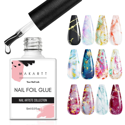 Back label of Makartt 15ml nail foil glue gel bottle