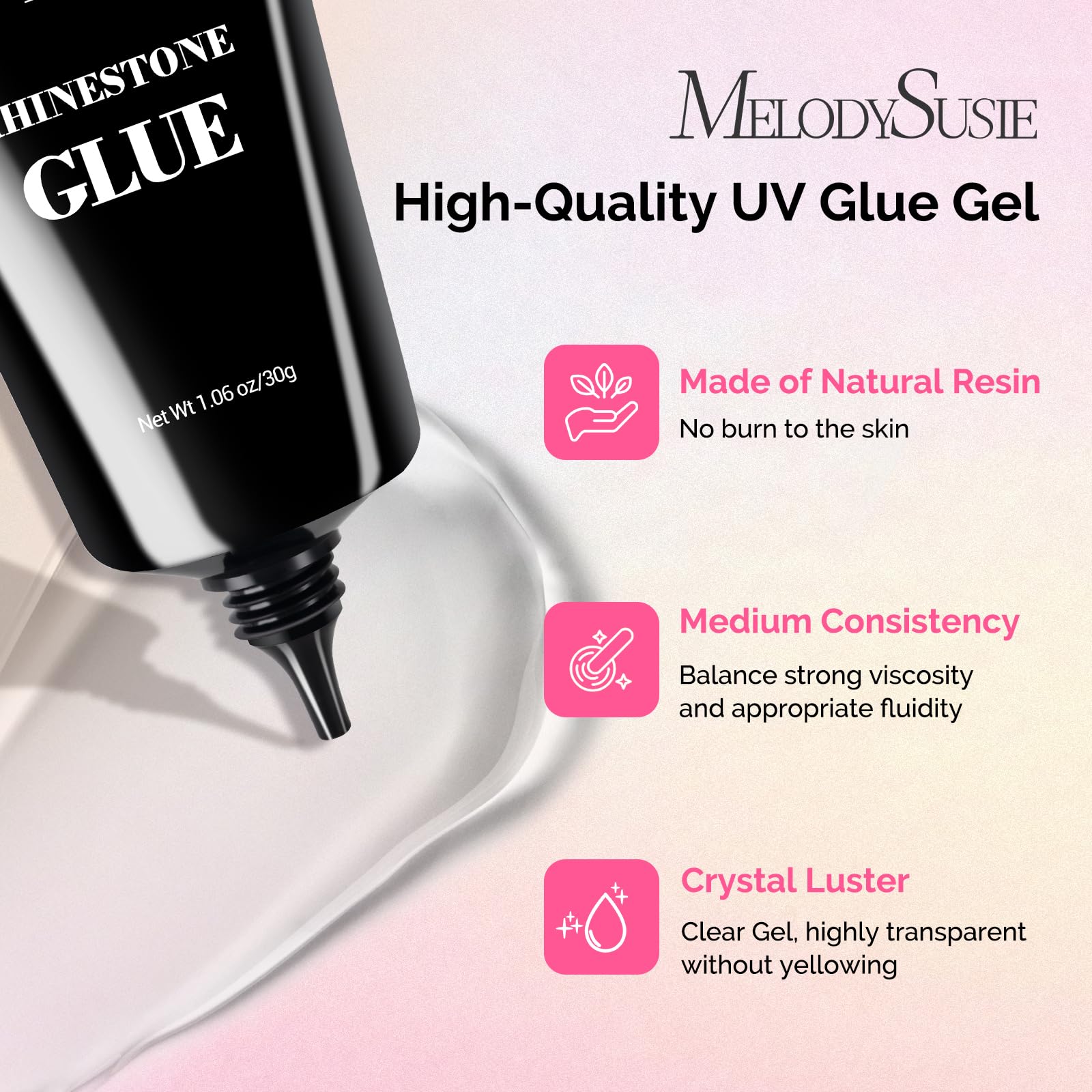Application of 3D charms using MelodySusie adhesive gel