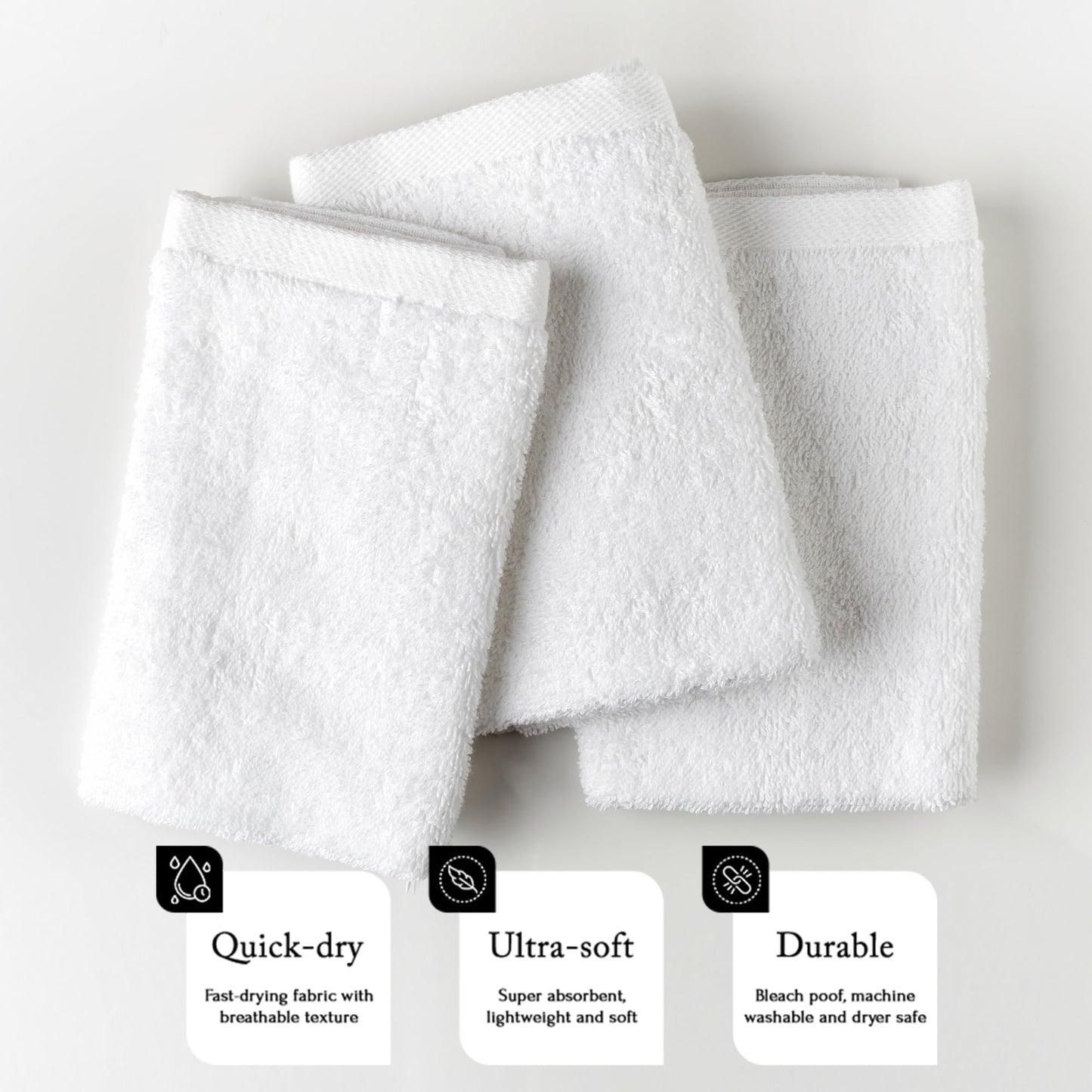 Absorbent black cosmetology towels for salon and spa environments