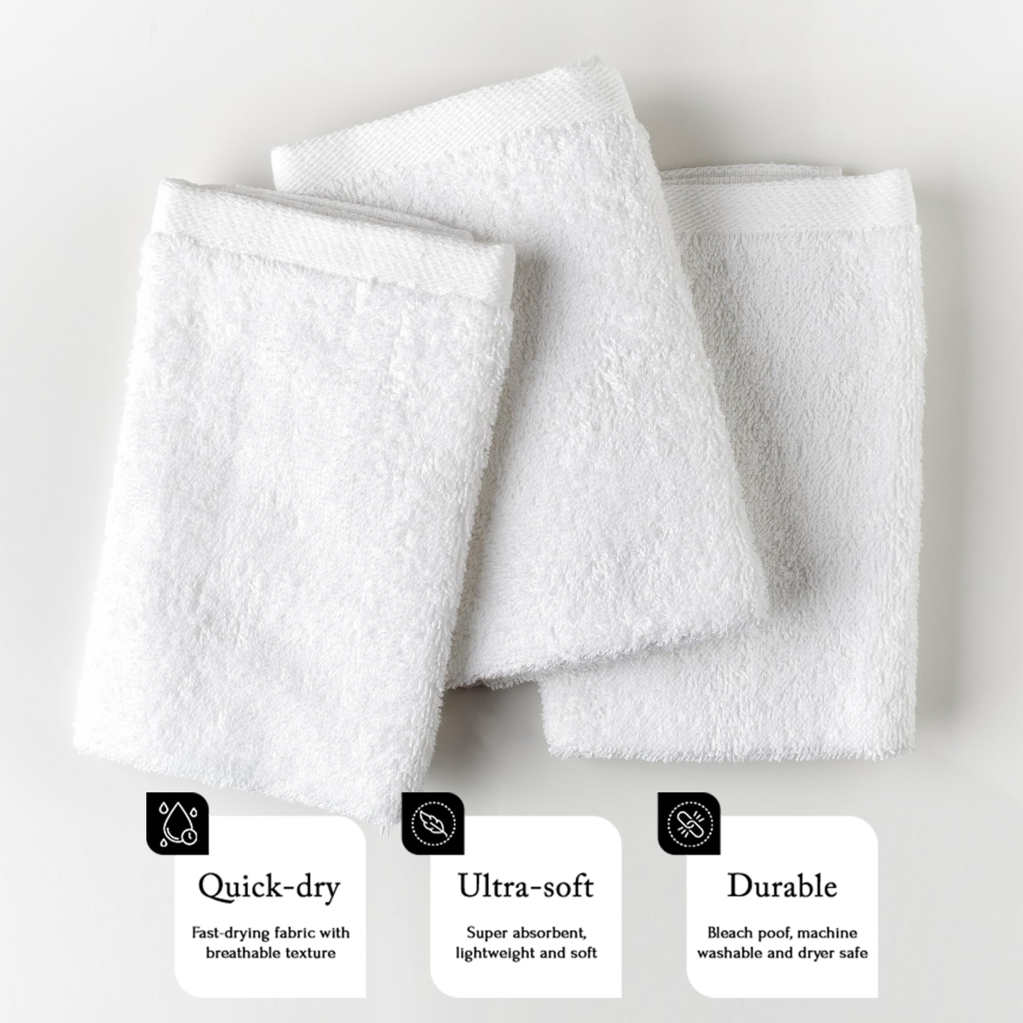 Absorbent black cosmetology towels for salon and spa environments