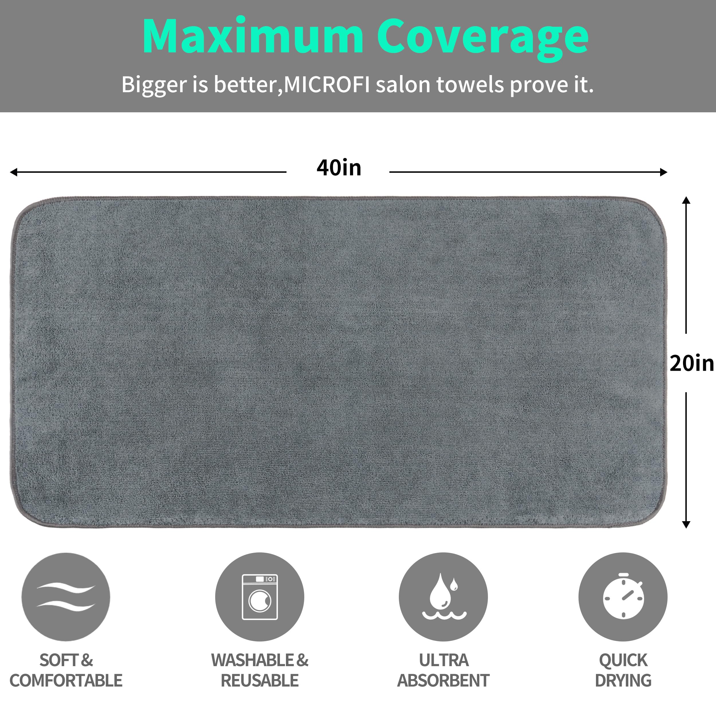 Close up view of the professional lint free microfiber weave on a gray salon towel.