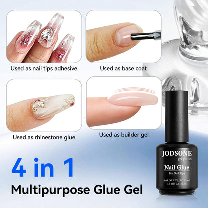 Using Jodsone gel nail glue for securing 3D charms and rhinestones