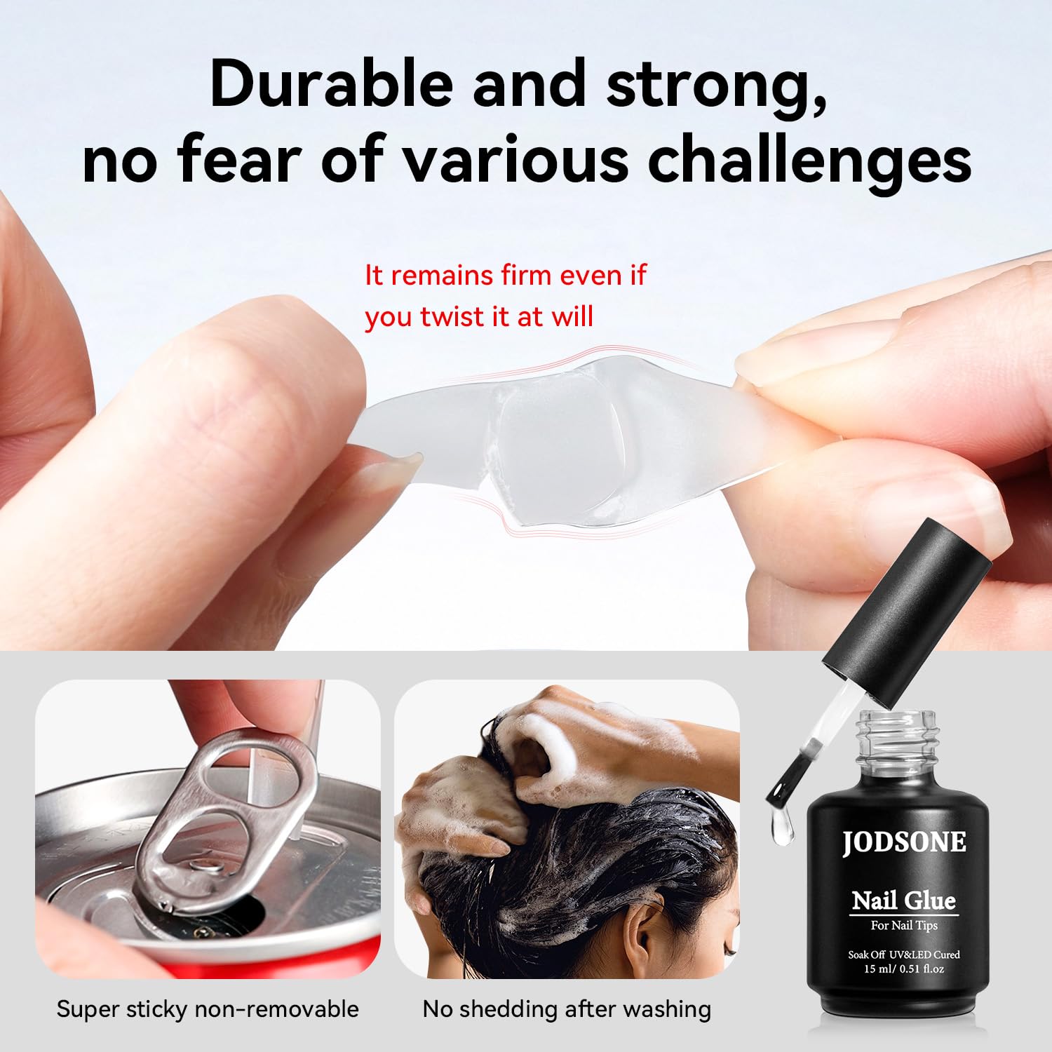 Detailed view of the Jodsone nail glue gel brush applicator