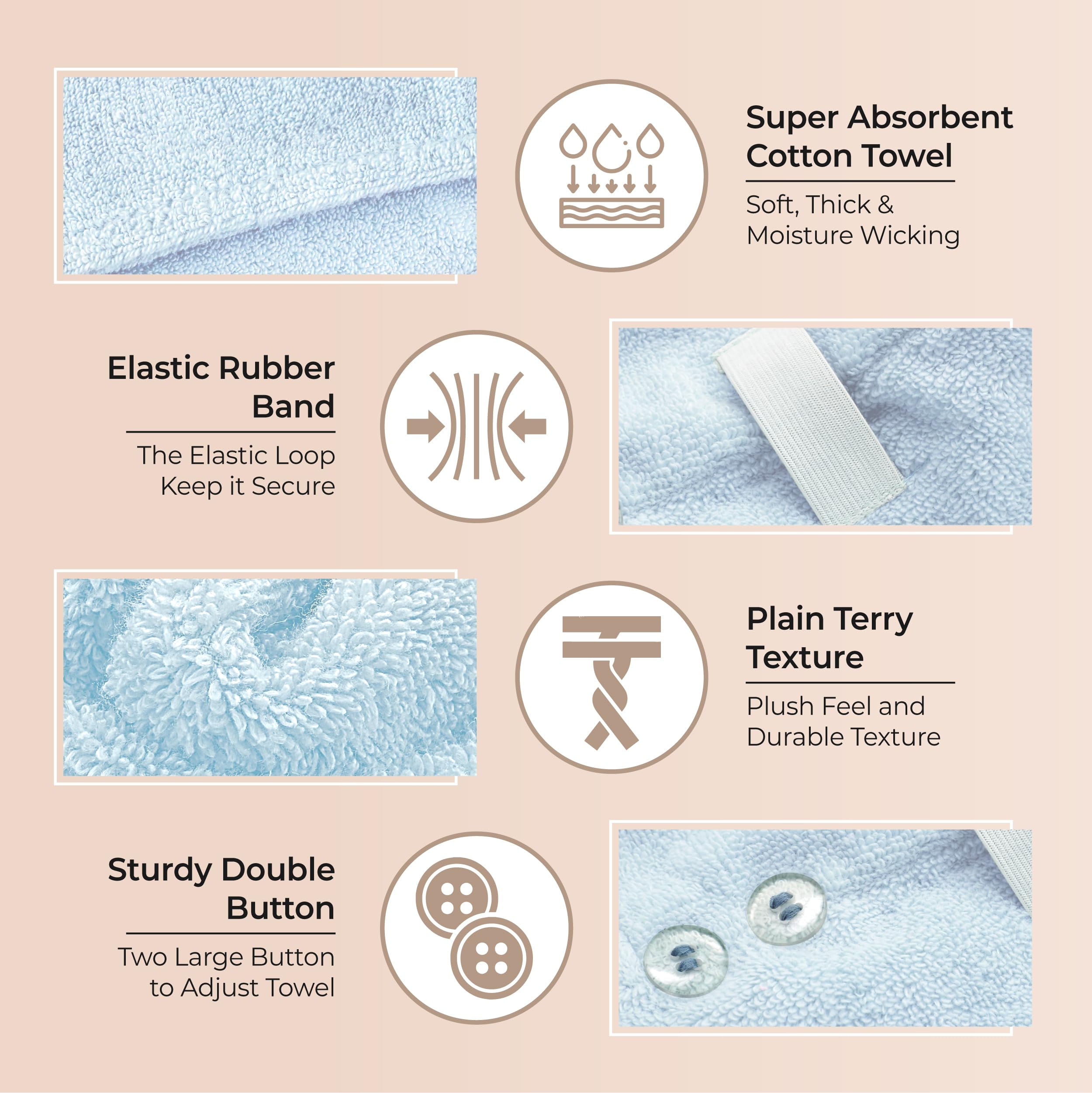 A woman wearing the secure blue Lili&James cotton hair turban during a skincare routine