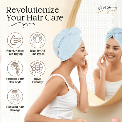 Side view of the anti frizz cotton hair wrap for curly and long hair