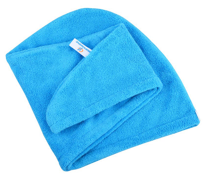 Hopeshine long hair drying turban wrap being twisted step by step instructions