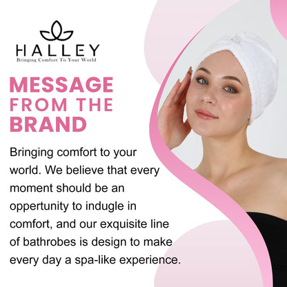 HALLEY lightweight hair wrap being used during a morning skincare routine