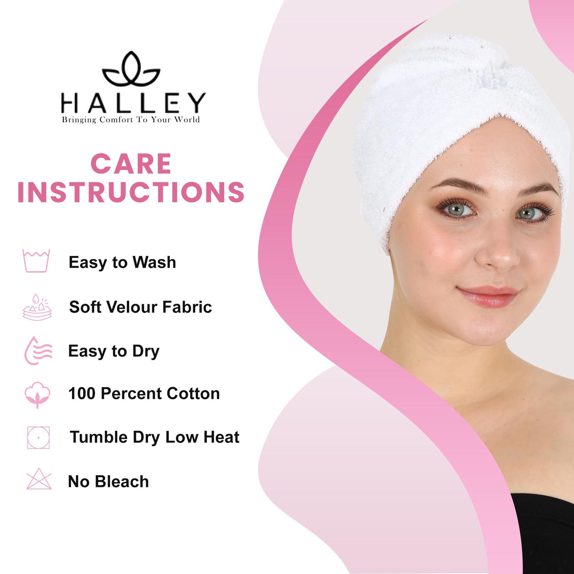 HALLEY hair care accessory showing machine washable stitching and edge durability