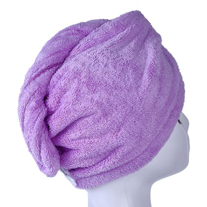 Side profile of a person wearing the ultra absorbent twist hair drying cap comfortably