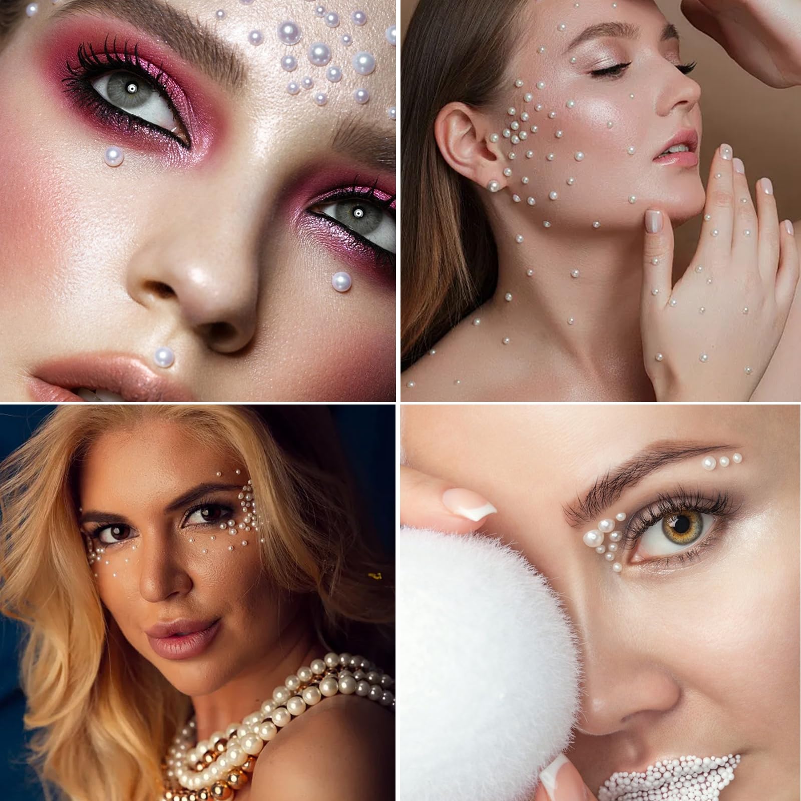 Different sizes of faux pearl gems for nail art