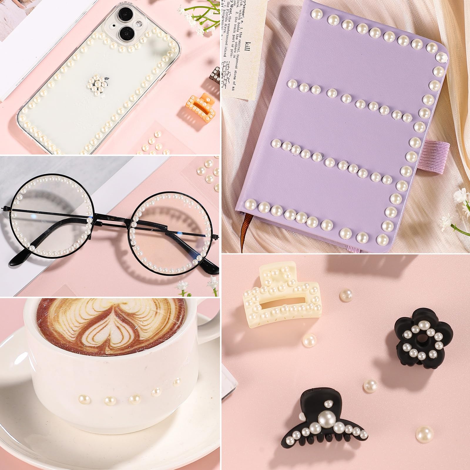 Creative diy hair decoration using pearl stickers