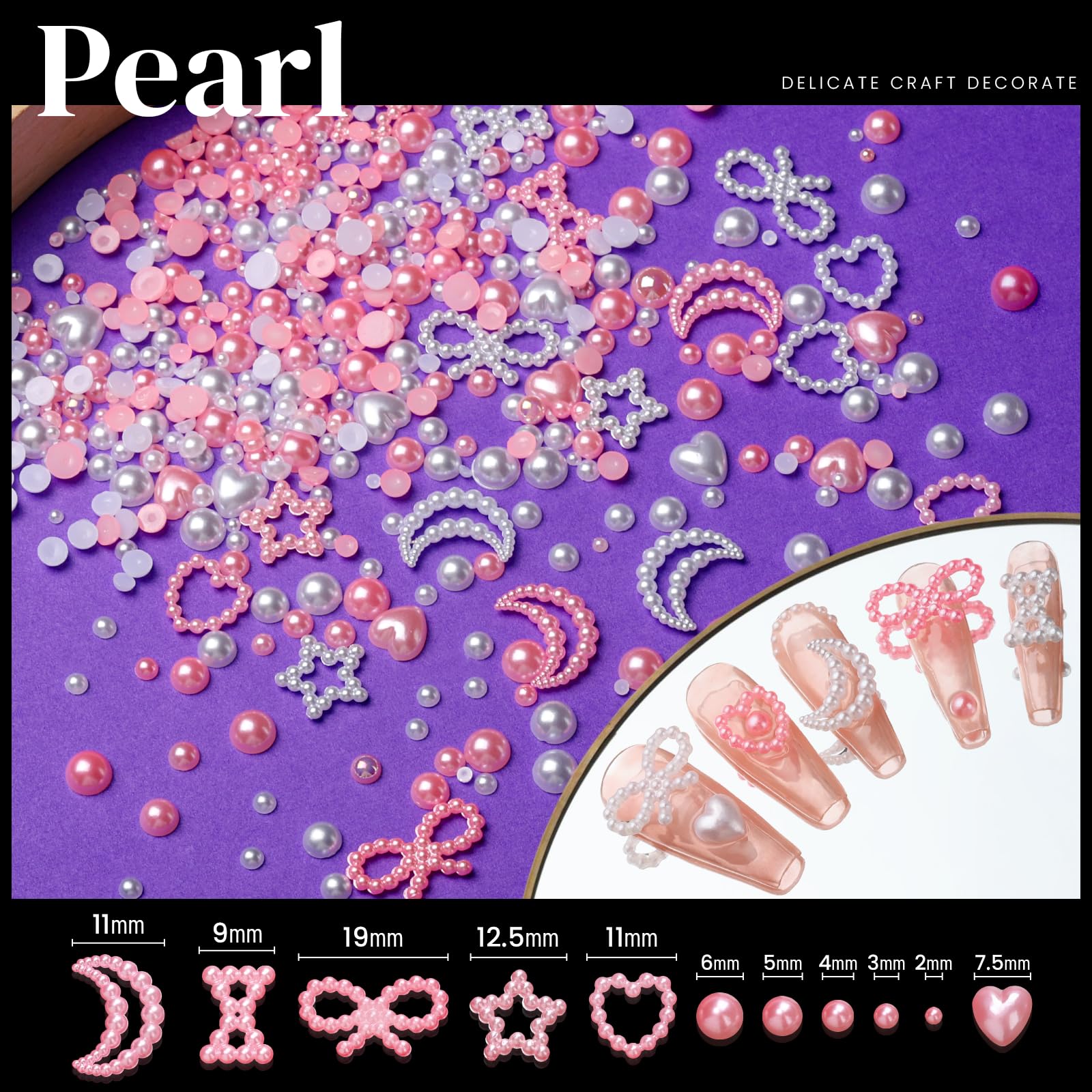 Teenitor nail art rhinestones and pearls collection