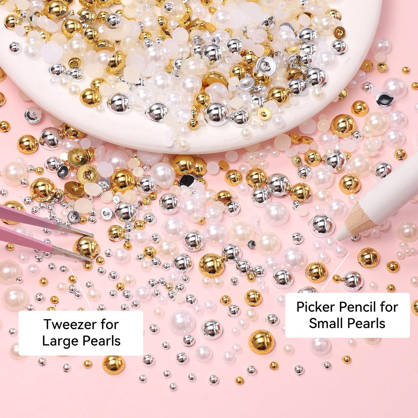 Top down view of the three divided nail charm storage boxes